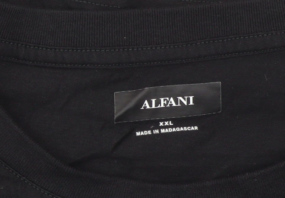 Alfani Men's Black 2XL Crew Neck Short Sleeve Cotton T-Shirt