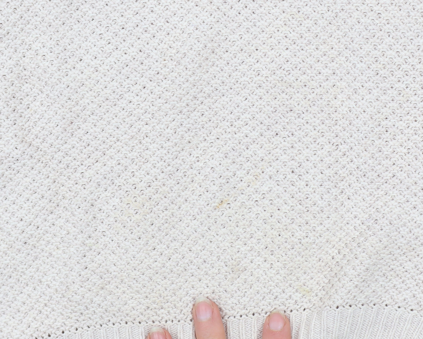 Wrap Women's Beige Cotton Knit Lace Sleeve Jumper Size 8