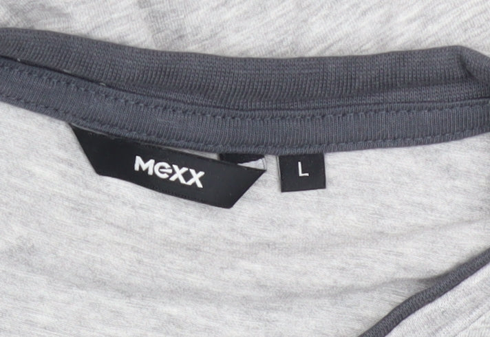 Mexx Men’s Grey Long Sleeve Crew Neck Cotton Top Size L
