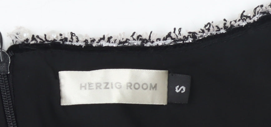 Herzig Room Women’s Black Velvet Short Party Dress Size S