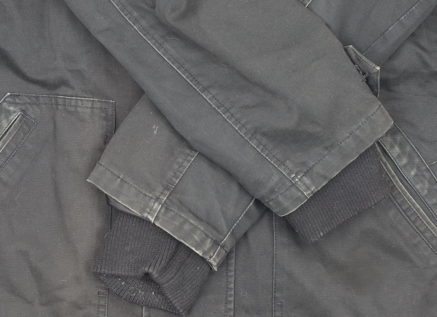 Crafted Men's Black L Military Style Mid-Length Twill Jacket
