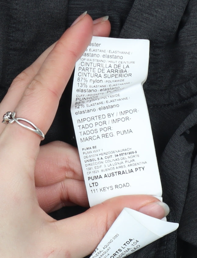 Puma Womens Black Size 10 Full Zip Hoodie with Hooded Design