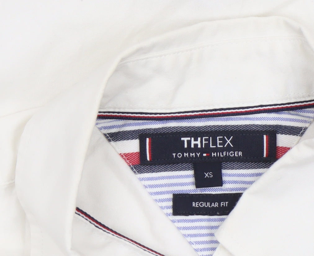 Tommy Hilfiger Men's White Regular Fit Button-Up Shirt XS