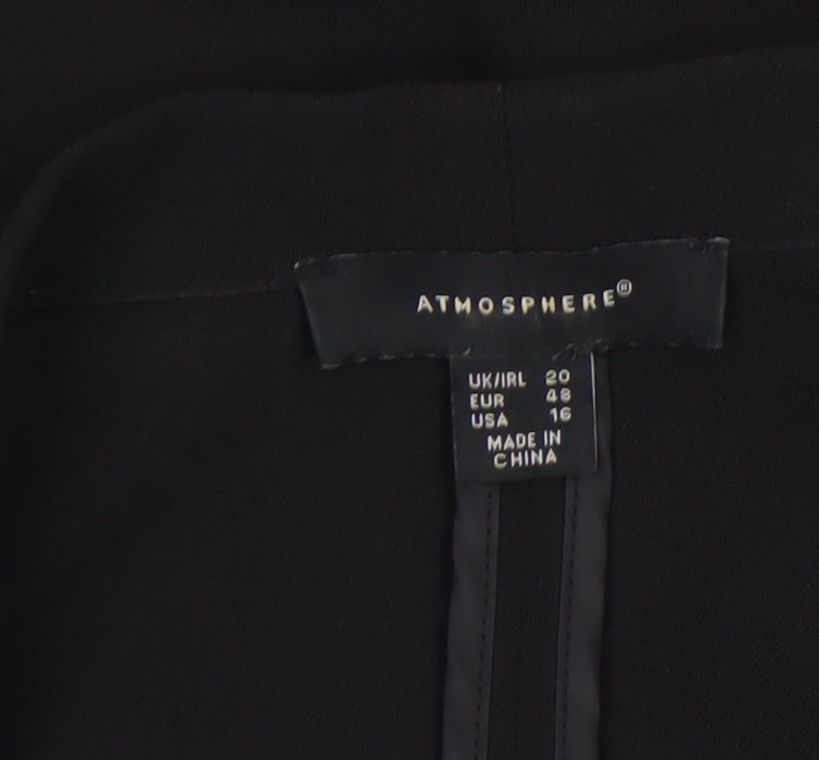 Atmosphere Women Black Size 20 Shawl Collar Open Front Blazer Jacket