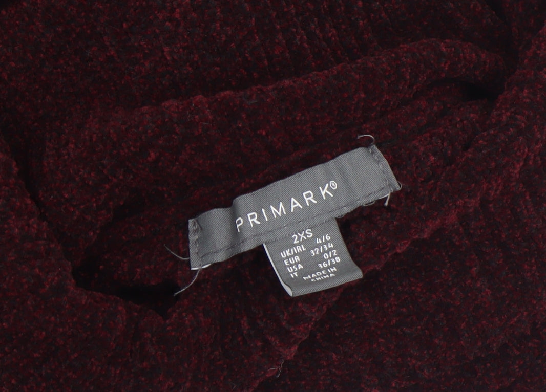 Primark Women’s Brown Roll Neck Chunky Knit Jumper Size 2XS