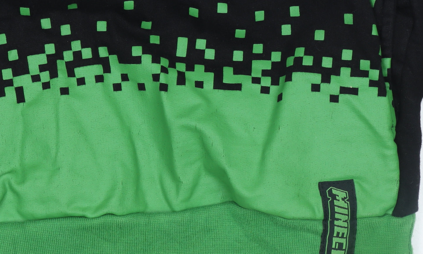 Minecraft Creeper Boys Black & Green Pullover Hoodie 6-7 Years
