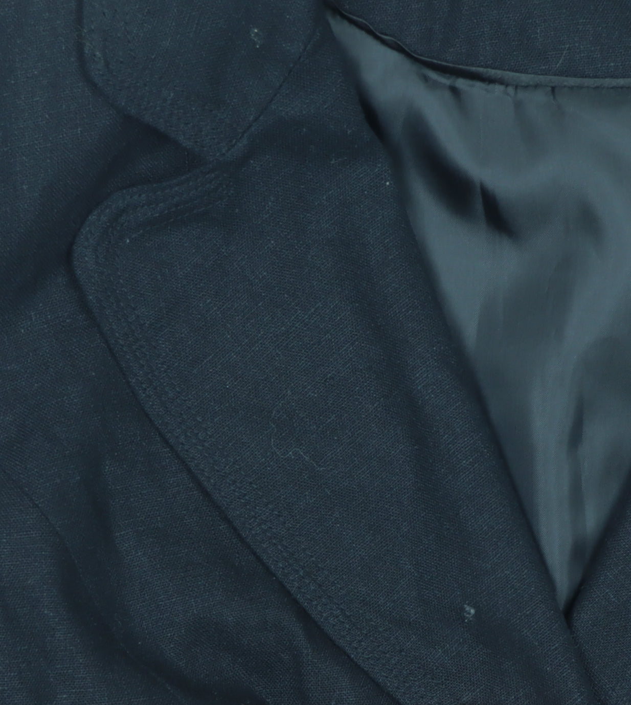 George Women's Black Linen Blend Petite Blazer UK 16 Single-Breasted