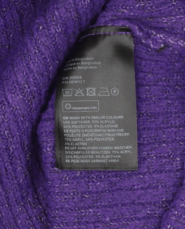 H&M Divided Women’s Purple Mock Neck Knit Jumper Size 12