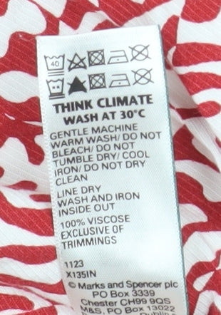 Marks and Spencer Women Red Camouflage Bermuda Shorts Size 10