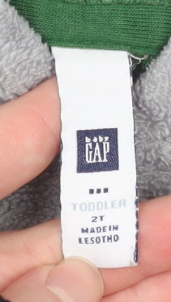 GAP Baby Toddler Grey Hooded Fleece Jacket 24 Months Unisex