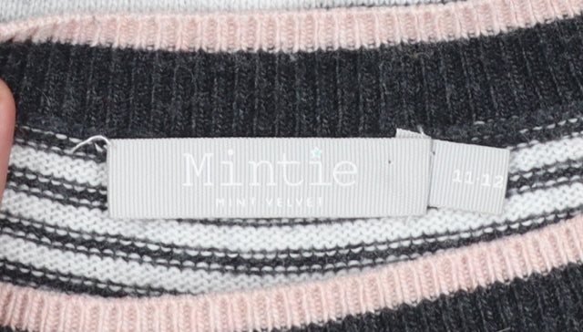 Mintie by Mint Velvet Girls Black Striped Lightning Jumper 11-12 Years