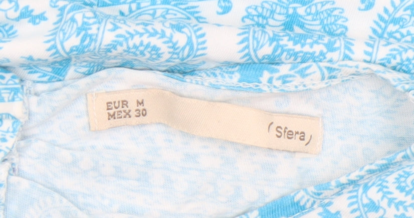 Sfera Women Blue Paisley Sleeveless Tunic Blouse Size 12