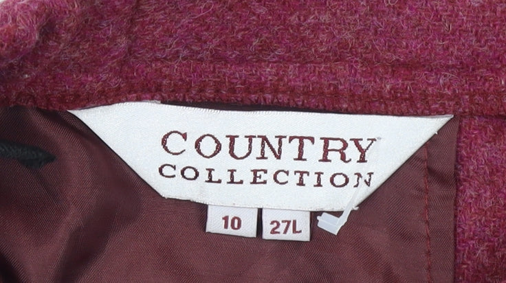 Country Collection Womens Red Wool A-Line Midi Skirt Size 10