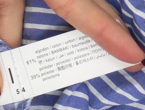 Sixth June Womens Blue Striped Cotton Button-Up Shirt Size 12