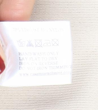 Casamia Exclusive Women's Beige Floral Embellished Knit Top Size L