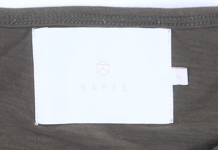 Kaffe Women’s Green Rhinestone Short Sleeve Cotton T-Shirt Size M