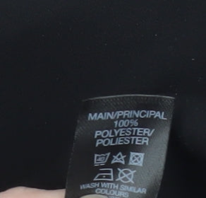 Dunnes Stores Womens Black Glitter Peplum Blouse Size 12 3/4 Sleeve