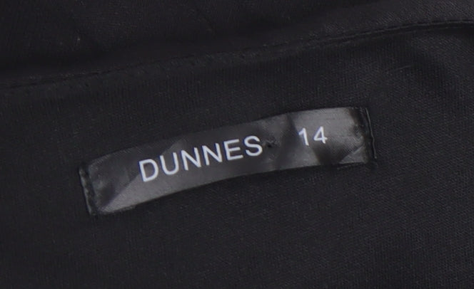 Dunnes Women Black Size 14 Sleeveless V-Neck Tunic Blouse