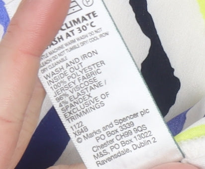 Marks and Spencer Women’s Multicoloured Geometric Jersey Blouse Size 12