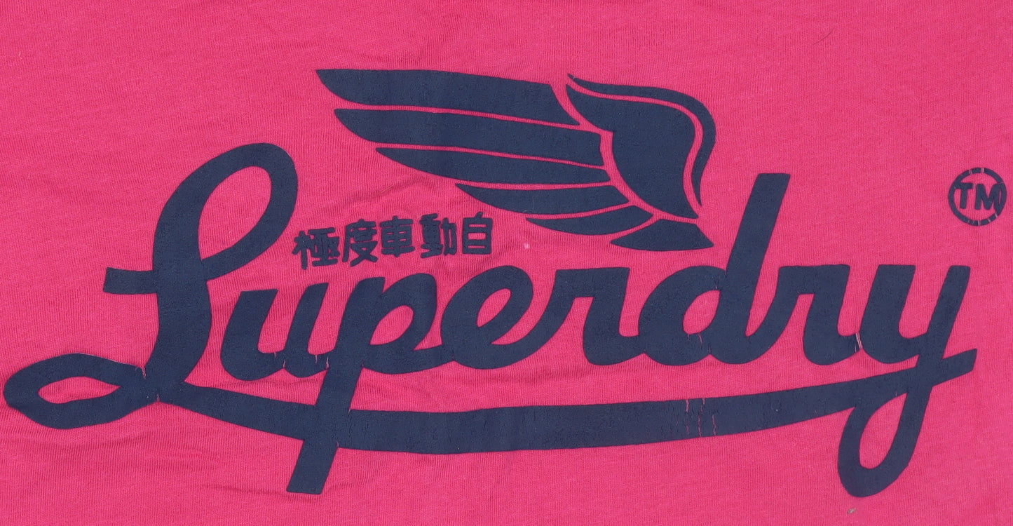 Superdry Women's Pink Classic Cotton Short Sleeve T-Shirt M