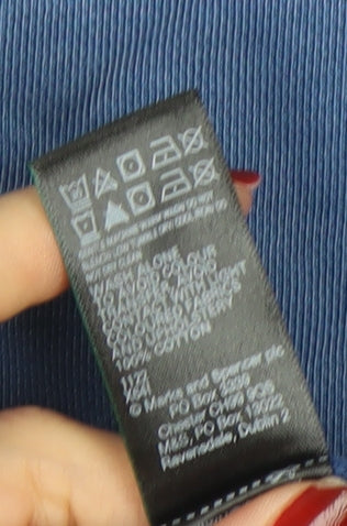 Marks and Spencer Per Una Blue Cotton Women’s Size 12 Short Sleeve T-Shirt