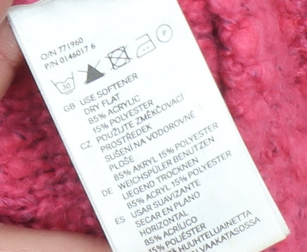 H&M Women Pink Chunky Knit Pullover Jumper Size 10