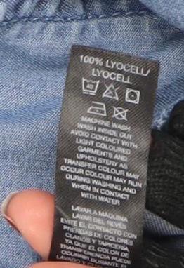 Dunnes Womens Blue Lyocell Denim Button-Up Shirt Size L