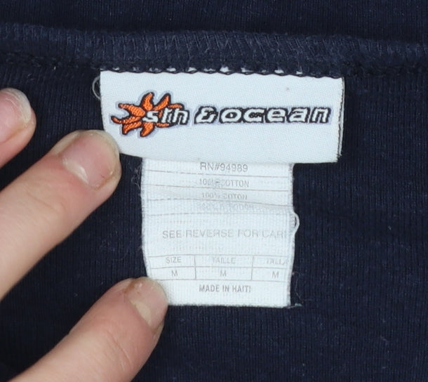 5th & Ocean Women's Blue Red Sox T-Shirt Size M Short Sleeve Cotton