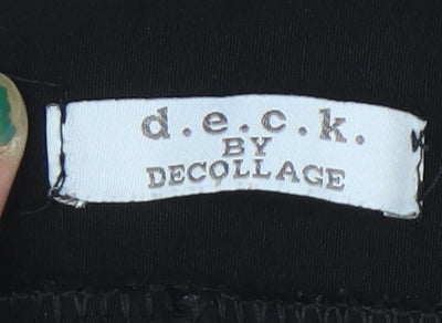 d.e.c.k. by Decollage Women's Black XL Viscose Stretch Leggings