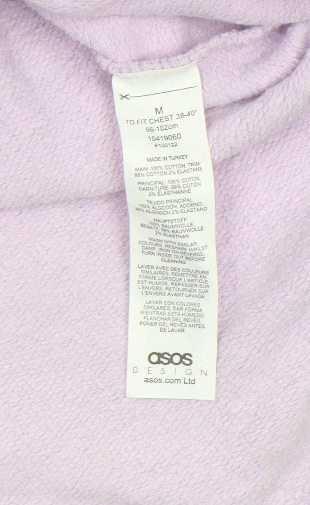 ASOS Design Women’s Lilac Pullover Hoodie Cotton M