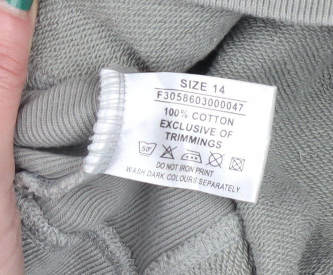 Papaya Womens Grey Full Zip Hoodie Size 14 Cotton Casualwear