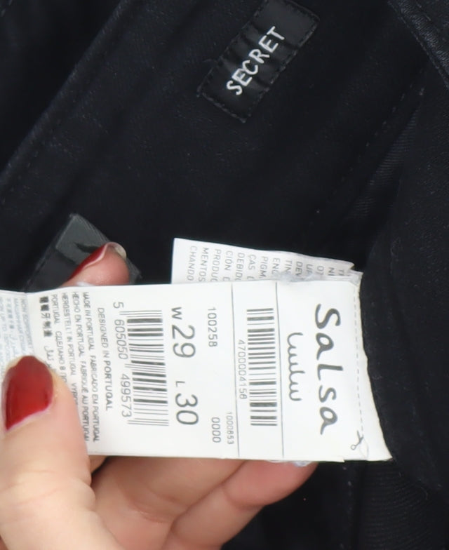 Salsa Women’s Black Skinny Jeans Size 12 Regular Fit Mid Rise