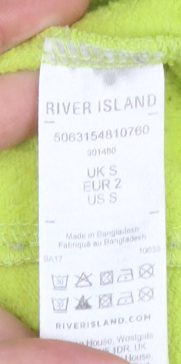 River Island Womens Lime Green Cotton Blend Pullover Sweatshirt Size S