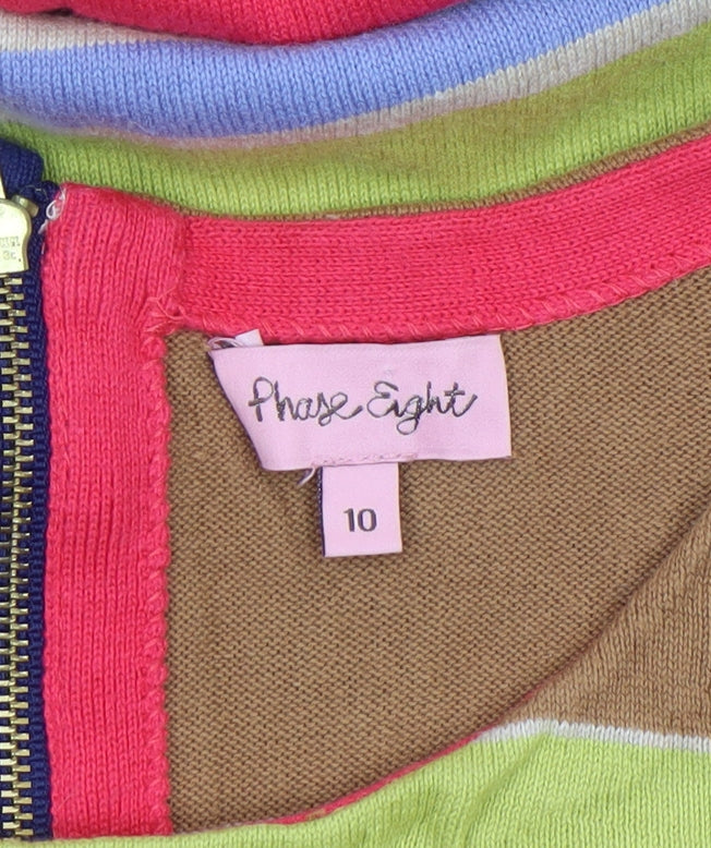 Phase Eight Women’s Multicoloured Stripe Cotton Shift Dress Size 10