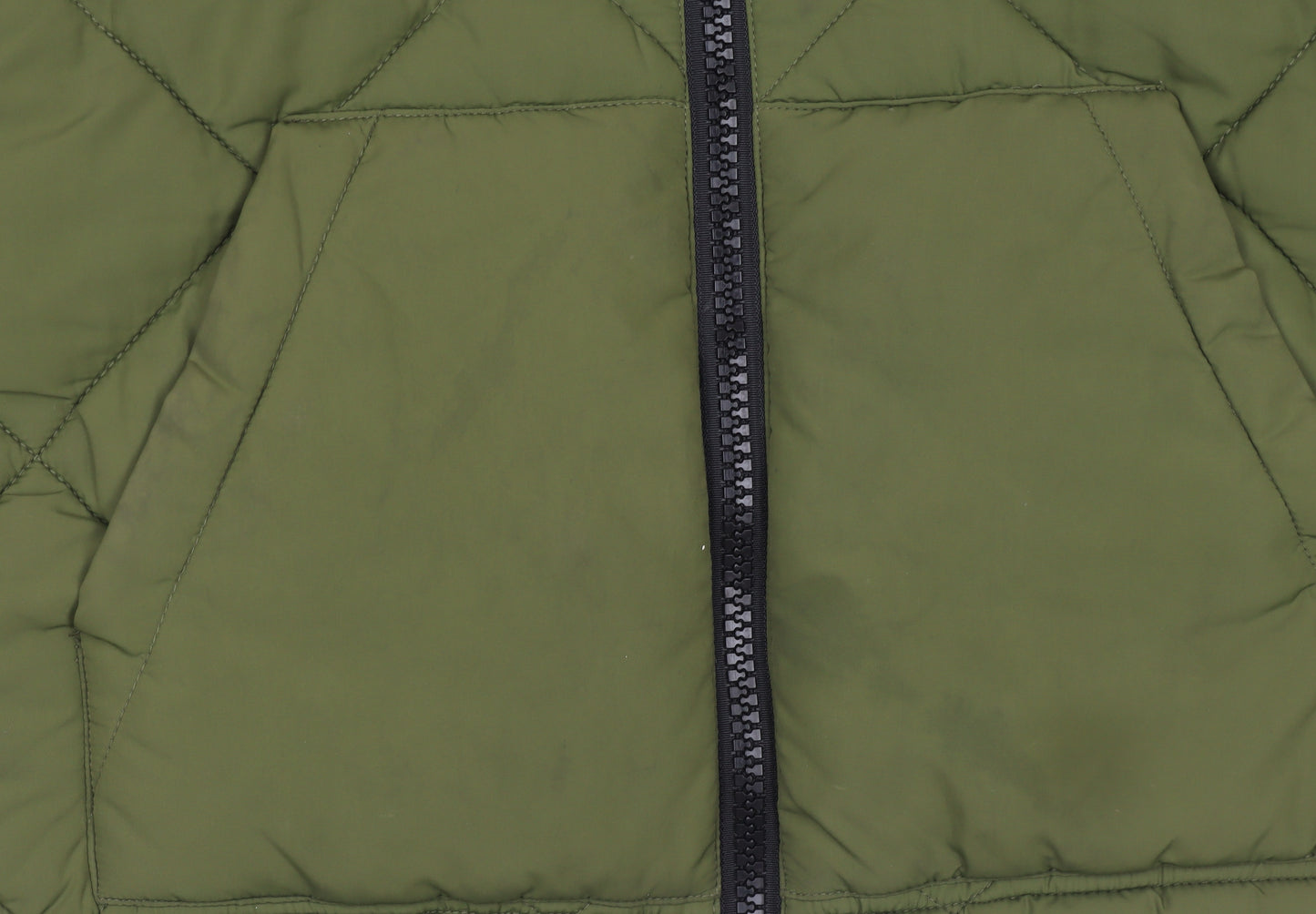 Noisy May Women’s Green Quilted Puffer Jacket Hooded Size S