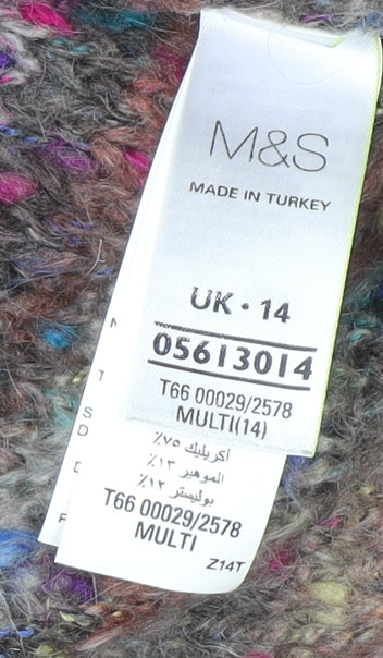 Marks and Spencer Women’s Multicoloured Mohair Acrylic Knit Jumper UK 14