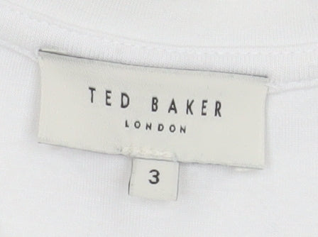 Ted Baker Women White M Flutter Sleeve Blouse