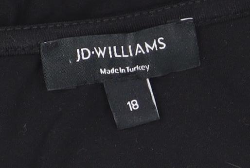 JD Williams Women's Black Embroidered Tunic Blouse Size 18