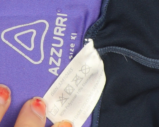 Azzurri Womens Black Purple XL Leggings Activewear Stretch Sports Trousers