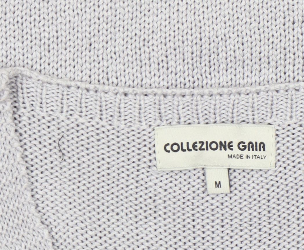 Collezione Gaia Women's Grey Cable-Knit Sleeveless Vest M