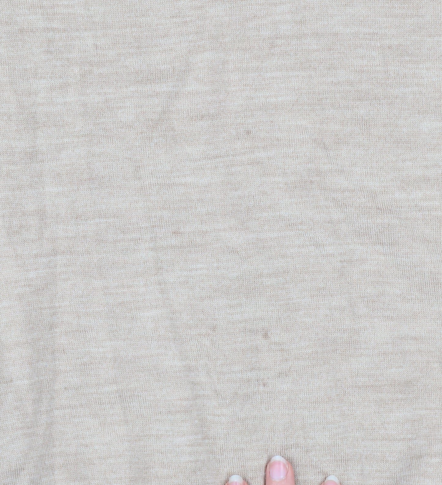 Uniqlo Women Beige 100% Wool Crew Neck Jumper XS