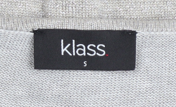 Klass Women’s Grey Knit Dolman Sleeve Short Sleeve Blouse Size S