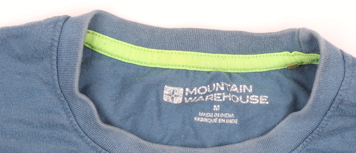 Mountain Warehouse Men's Blue Travel Quote Cotton T-Shirt Size M