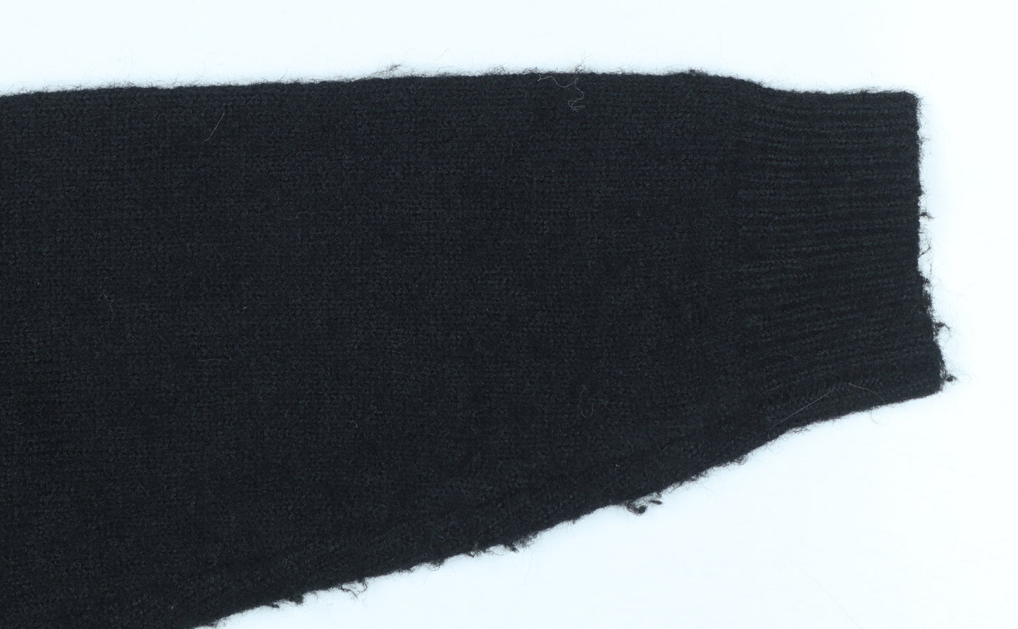 Pieces Women’s Black XL Crew Neck Knit Jumper with White Stitch Detail