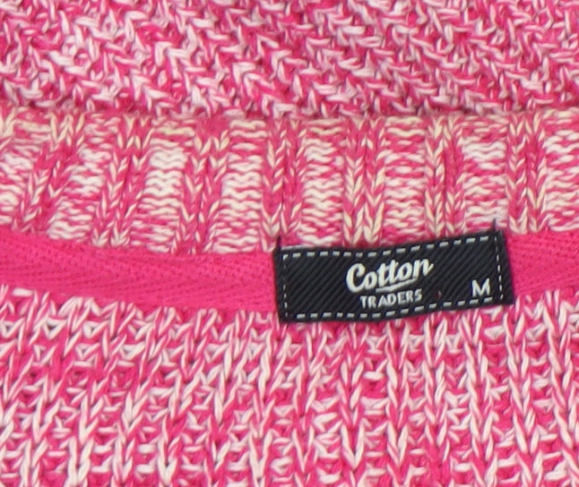 Cotton Traders Men's Pink Chunky Knit Cotton Pullover Jumper M