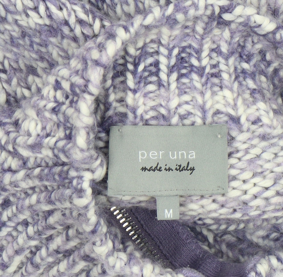 Marks and Spencer Per Una Women Purple Knit Full Zip Jumper M