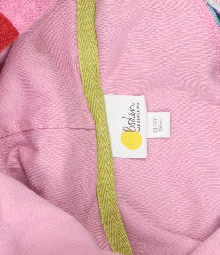Boden Girls Multicoloured Hooded Terry Robe 13-14 Years Cotton Blend