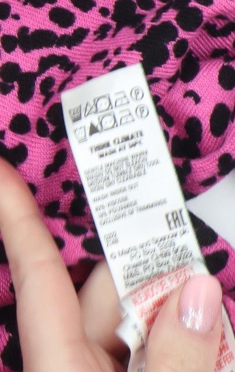 Marks and Spencer Women’s Pink Animal Print Crew Neck Jumper Size S
