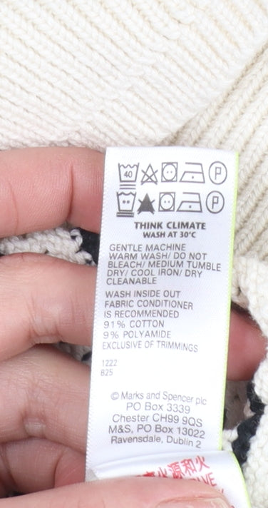 Marks and Spencer Womens Multicoloured L Striped Crew Neck Cotton Jumper
