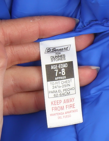St. Bernard Boys Blue 7-8 Years Puffer Gilet Waistcoat Zip Up